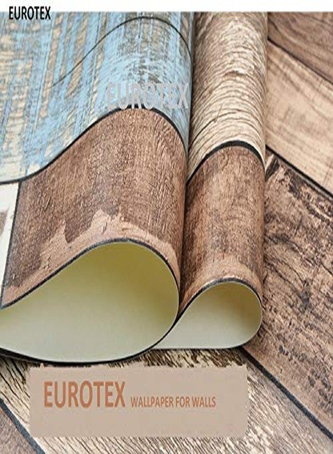 Eurotex Textured Vinyl PVC Coated 3D Wood Brick Wallpaper for Wall/Home Decoration (57sqft/Per roll)-L373802 - Image 5